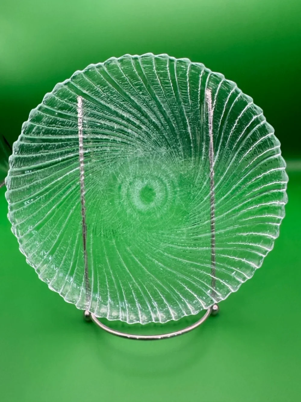 Arcoroc Seabreeze Swirl Salad Plates Set of 2 | 7” Clear Glass Spiral Pattern